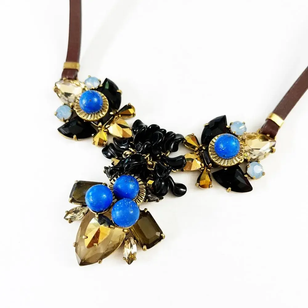 J. Crew Leather Statement Necklace